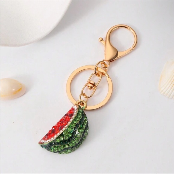 Sparkling Watermelon 🍉 Slice Bag Charm Keychain NWT - Picture 2 of 3